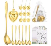 sourcing map Set da 25 bomboniere per addio al nubilato, cucchiaino a forma di cuore, infusore a forma di cuore, con sacchetto in rete, per matrimonio, souvenir, accessori per il tè, regalo di ritorno