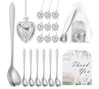 sourcing map Set da 25 bomboniere per addio al nubilato, cucchiaino a forma di cuore, infusore a forma di cuore, con sacchetto in rete, per matrimonio, souvenir, accessori per il tè, regalo di ritorno