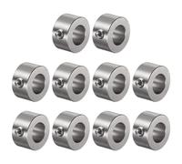 sourcing map Set di 10 collari a vite in acciaio inox con foro da 12 mm, diametro esterno 22 mm, larghezza 12 mm, collare ruota fermo carrello di atterraggio