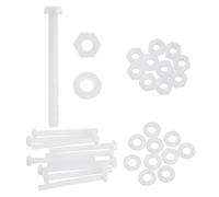 sourcing map Set di 10 viti a testa rotonda in nylon PA66, M6 x 60 mm, in plastica, viti a testa tonda Phillips, dadi esagonali, rondelle piatte, viti metriche a filettatura completa, per montaggio