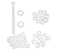 sourcing map Set di 10 viti a testa rotonda in nylon PA66, M8 x 80 mm, in plastica, viti a testa tonda Phillips, dadi esagonali, rondelle piatte, viti metriche a filettatura completa, per montaggio
