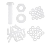 sourcing map Set di 15 viti a testa rotonda in nylon PA66, M6 x 25 mm, viti a testa tonda Phillips, dadi esagonali, rondelle piatte, elementi di fissaggio metriche a filettatura completa, per