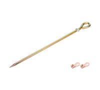 sourcing map Set di 2 aste di messa a terra colorate in zinco zincato perno di messa a terra 0,4 m dritto con foro 2 terminali Cooper palo di messa a terra per antenna parabola satellitare recinzione