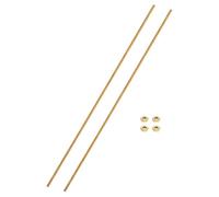 sourcing map Set di 2 aste in ottone completamente filettate, M2,5 x 0,45 mm, filettatura destra, con dadi esagonali in ottone massiccio, 200 mm di lunghezza, filettate per ancoraggi, bulloni, ganci e