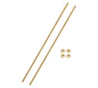 sourcing map Set di 2 aste in ottone completamente filettate, M2 x 0,4 mm, filettatura destra, con dadi esagonali in ottone massiccio, 100 mm di lunghezza, filettate per ancoraggi, bulloni, ganci e