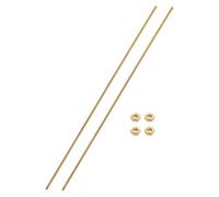 sourcing map Set di 2 aste in ottone completamente filettate, M3 x 0,5 mm, filettatura destra, con dadi esagonali in ottone massiccio, 250 mm di lunghezza, filettate per ancoraggi, bulloni, ganci e