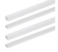sourcing map Set di 2 binari per porte scorrevoli, adatti per pannelli di spessore 3,8 mm, in plastica, per finestre superiori e inferiori, per vetrine, armadi, porte e finestre (40 x 10 mm, bianco)