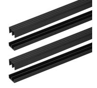 sourcing map Set di 2 binari per porte scorrevoli, adatti per pannelli di spessore 3 mm, in plastica, per finestre superiori e inferiori, per vetrine, armadi, porte e finestre, fondo testurizzato (40