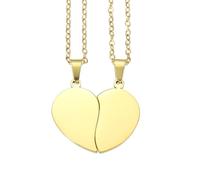 sourcing map Set di 2 collane con ciondolo a forma di cuore spezzato, in acciaio inox, con incisione "Best Friend Forever", regolabile, con due mezzi cuori (2,8 cm, dorato)