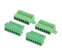 sourcing map Set di 2 connettori a vite a 7 pin, passo 3,81 mm, maschio e femmina, terminale a vite per montaggio su PCB 300 V 8 A, connettore verde per progetti elettronici domestici