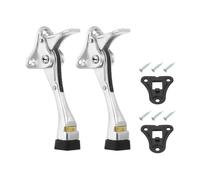 sourcing map Set di 2 fermaporta in lega di alluminio da 11,9 cm, fermaporta per la parte inferiore delle porte, con punta in gomma e viti, per la casa, argento brillante