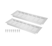 sourcing map Set di 2 griglie di ventilazione per porte, 30,5 x 10,2 cm, in alluminio resistente, con 8 viti di montaggio, per ante di armadi, armadi, colore grigio