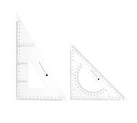 sourcing map Set di 2 righelli triangolari quadrati da 22 cm, 30/60 e 45/90 gradi, strumenti di misurazione per aule, casa, ufficio, trasparente