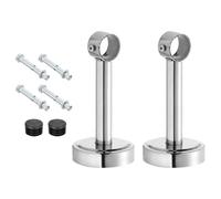 sourcing map Set di 2 staffe di montaggio a soffitto per tubi da 2,6 cm, in acciaio inox, per aste per tende da armadio, bagno, lunghezza 15 cm