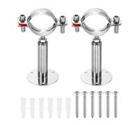 sourcing map Set di 2 supporti per tubi da soffitto per montaggio a parete in acciaio inossidabile 304, staffa regolabile per tubi con vite per tubo OD 45-48 mm, altezza regolabile 100-150 mm