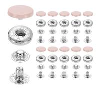 sourcing map Set di 20 bottoni a pressione, 15 mm, in lega di zinco, 15 mm, in lega di zinco, per abbigliamento, jeans, giacche, pelle, riparazioni di cucito, colore: rosa antico
