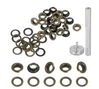 sourcing map Set di 20 occhielli in rame da 4,5 mm con rondelle e strumento di regolazione per tende, teloni, cinture in pelle, scarpe, borse, fai da te, bronzo