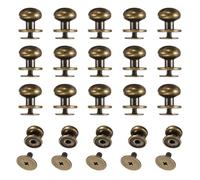 sourcing map Set di 20 viti a bottone a testa tonda da 12 mm, in lega di zinco, rivetti a bottone per pelle, fai da te, cintura, portafoglio, borse, riparazioni decorazioni, bronzo