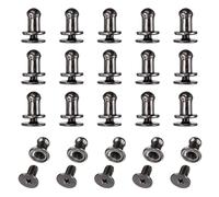 sourcing map Set di 20 viti a bottone a testa tonda da 4 mm in lega di zinco Chicago, rivetti per pelle, fai da te, cintura, portafoglio, borse, riparazioni, decorazione, canna di fucile