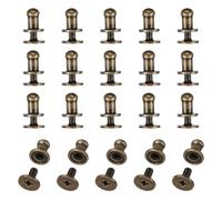 sourcing map Set di 20 viti a bottone a testa tonda da 4 mm, in lega di zinco, rivetti a bottone per pelle, fai da te, cintura, portafoglio, borse, riparazioni decorazioni, bronzo