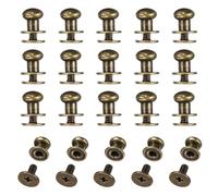 sourcing map Set di 20 viti a bottone a testa tonda da 7 mm in lega di zinco Chicago, rivetti a bottone per pelle, fai da te, cintura, portafoglio, borse, riparazioni, decorazione, bronzo