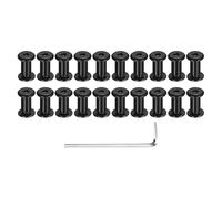 sourcing map Set di 20 viti a testa cilindrica, M4 x 6,5 mm, femmina, 5 x 10 mm, con attacco esagonale, rivetti Chicago, viti Chicago, in acciaio inox, con chiave per riparazione di mobili, colore