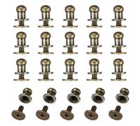 sourcing map Set di 20 viti a testa rotonda da 6 mm, in lega di zinco, rivetti a bottone per pelle, fai da te, cintura, portafoglio, borse, riparazioni decorazioni, bronzo