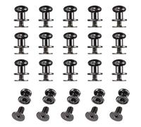 sourcing map Set di 20 viti a testa rotonda da 8 mm, in lega di zinco, rivetti a bottone per pelle, fai da te, cintura, portafoglio, borse, riparazioni, decorazione, canna di fucile