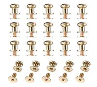 sourcing map Set di 20 viti a testa rotonda da 8 mm, in lega di zinco, rivetti a bottone per pelle, fai da te, cintura, portafoglio, borse, riparazioni decorazioni, oro