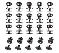 sourcing map Set di 20 viti a testa rotonda da 9 mm, in lega di zinco, rivetti a bottone per pelle, fai da te, cintura, portafoglio, borse, riparazioni, decorazione, canna di fucile