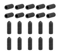 sourcing map Set di 20 viti M6 x 16 mm in acciaio al carbonio a punta conica esagonale per macchinari, riparazioni domestiche e infissi nero