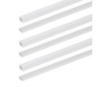 sourcing map Set di 3 binari per porte scorrevoli, adatti per pannelli di spessore 3,8 mm, in plastica, per finestre superiori e inferiori, per vetrine, armadi, porte e finestre (40 x 10 mm, bianco)