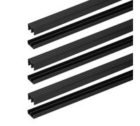 sourcing map Set di 3 binari per porte scorrevoli, adatti per pannelli di spessore 3 mm, in plastica, per finestre superiori e inferiori, per vetrine, armadi, porte e finestre, fondo testurizzato (40