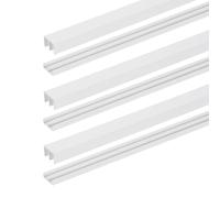 sourcing map Set di 3 binari per porte scorrevoli, adatti per pannelli spessi 6 mm, in plastica, per finestre superiori e inferiori, per vetrine, armadi, porte e finestre (40 x 15 mm, bianco)