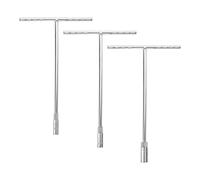 sourcing map Set di 3 chiavi a T con impugnatura a T, chiavi a bussola metriche in acciaio a 6 punti (8/10/12 mm) con lunga portata, per riparazioni di moto, biciclette e auto, argento