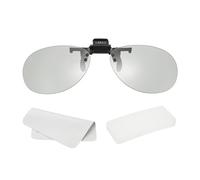 sourcing map Set di 3 occhiali 3D polarizzati con clip, montatura circolare passiva 3D con custodia in vetro e panno per occhiali per immagini maximum film, teatro, giochi, TV (clip in metallo)
