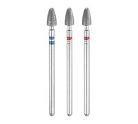 sourcing map Set di 3 punte diamantate da 4 mm, testa proiettile da 2,35 mm, lunghezza 7 mm, punte rotanti per pietra, ceramica, vetro, levigatura, lucidatura, blu