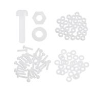 sourcing map Set di 30 viti a testa rotonda in nylon PA66, M2 x 10 mm, in plastica, viti a testa tonda Phillips, dadi esagonali, rondelle piatte, elementi di fissaggio metriche a filettatura completa