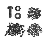 sourcing map Set di 30 viti a testa rotonda in nylon PA66, M2 x 8 mm, in plastica, viti a testa tonda Phillips, dadi esagonali, rondelle piatte, elementi di fissaggio metriche a filettatura completa