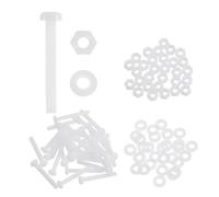 sourcing map Set di 30 viti a testa rotonda in nylon PA66, M4 x 30 mm, in plastica, viti a testa tonda Phillips, dadi esagonali, rondelle piatte, elementi di fissaggio metriche a filettatura completa