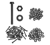 sourcing map Set di 30 viti a testa tonda a croce in plastica PA66, M2,5 x 20 mm, kit assortito, bulloni a testa tonda Phillips, dadi esagonali, rondelle piatte, elementi di fissaggio metriche a