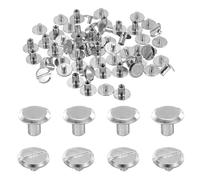 sourcing map Set di 30 viti Chicago M4 x 6 mm, in metallo, con testa scanalata, rivetti a chiodo, per fai da te, cintura, borsa, artigianato, rilegatura, color argento