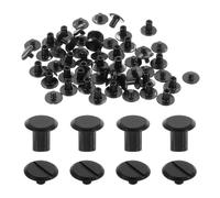 sourcing map Set di 30 viti Chicago M4 x 6 mm, in metallo, con testa scanalata, rivetti a chiodo, per fai da te, cintura, borsa, artigianato, rilegatura, nero