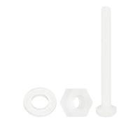 sourcing map Set di 300 bulloni esagonali in nylon, M4 x 40 mm, in plastica, filettati completamente, viti e dadi con rondelle piatte per macchinari, elettronica, accessori industriali, colore bianco