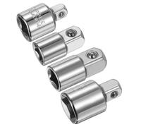 sourcing map Set di 4 adattatori per bussole a impatto, da 3/8" a 1/4", 3/8" a 1/2", convertitore SAE standard SAE per chiave a cricchetto, convertitore per barra di conversione, argento