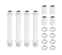 sourcing map Set di 4 aste dritte per lampade da 80 mm, in acciaio al carbonio M10, con filettatura fine a doppia estremità con dadi di bloccaggio, connettore a manicotto per lampade da tavolo da