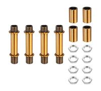 sourcing map Set di 4 aste per lampade dritte da 50 mm, in acciaio al carbonio M10, con filettatura fine a doppia estremità con dadi di bloccaggio, connettore a manicotto per lampade da tavolo da