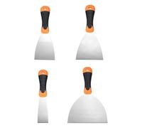 sourcing map Set di 4 coltelli da stucco da 3,8 cm, 7,6 cm, 10,2 cm, 15,2 cm, in acciaio inox, raschietto flessibile per la riparazione del muro a secco, per rimuovere cemento carta da parati e fango,