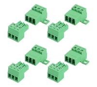 sourcing map Set di 4 connettori a morsettiera a vite a 3 pin, passo 3,5 mm, maschio e femmina, terminale a vite per montaggio su PCB 300 V 8 A, connettore verde per progetti elettronici domestici