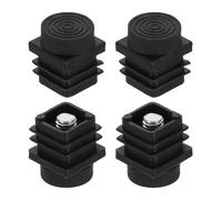 sourcing map Set di 4 piedini di livellamento, M8 x 20 x 20 mm, in plastica, regolabili, per mobili, quadrati, con inserto filettato, livellatori a vite per tavolo, sedia, mobili, colore nero